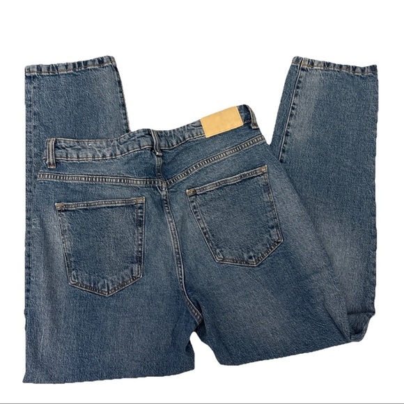 Zara Jeans Women’s Pants Sz 10 Blue The High Rise Straight Denim Stretch - Picture 7 of 7
